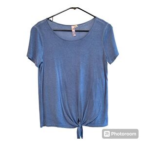 Alya Top Tie Front Blue Size Medium Relaxed Fit